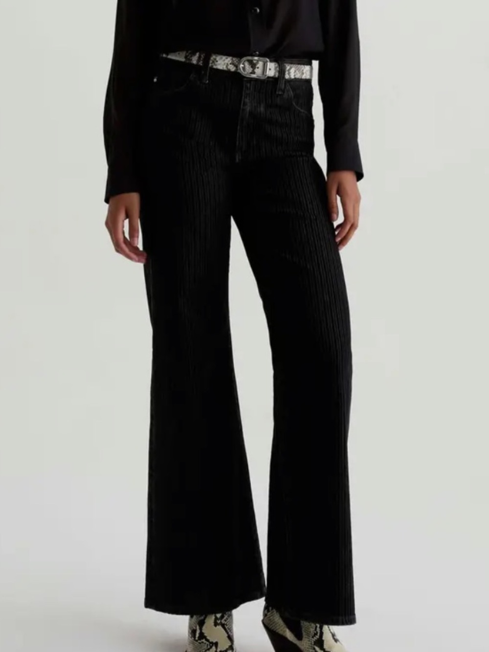 AG Saige Wide Leg Velvet Pinstripe Jeans - Size 26